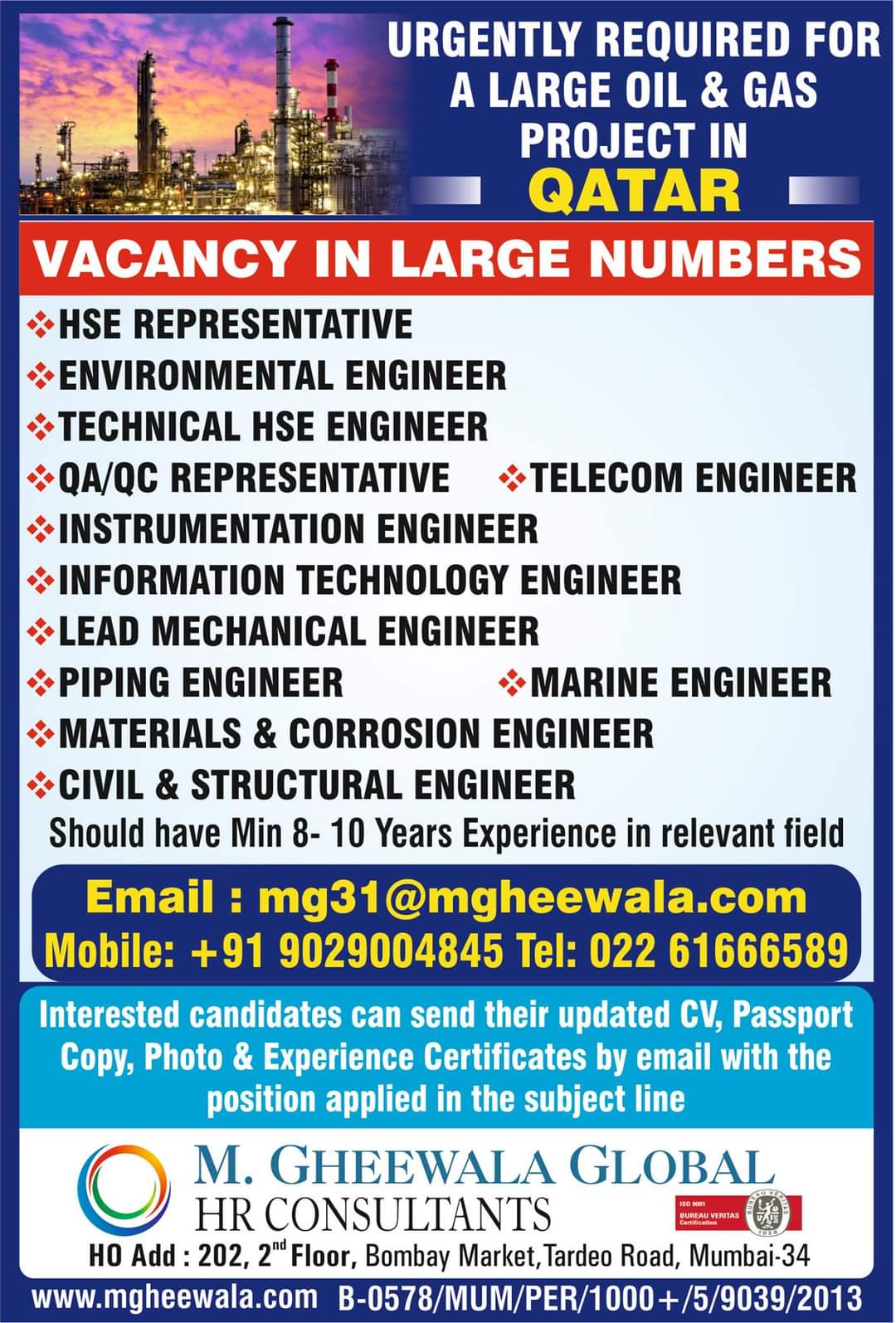 Urgently Required For Qatar Jobs In Qatar