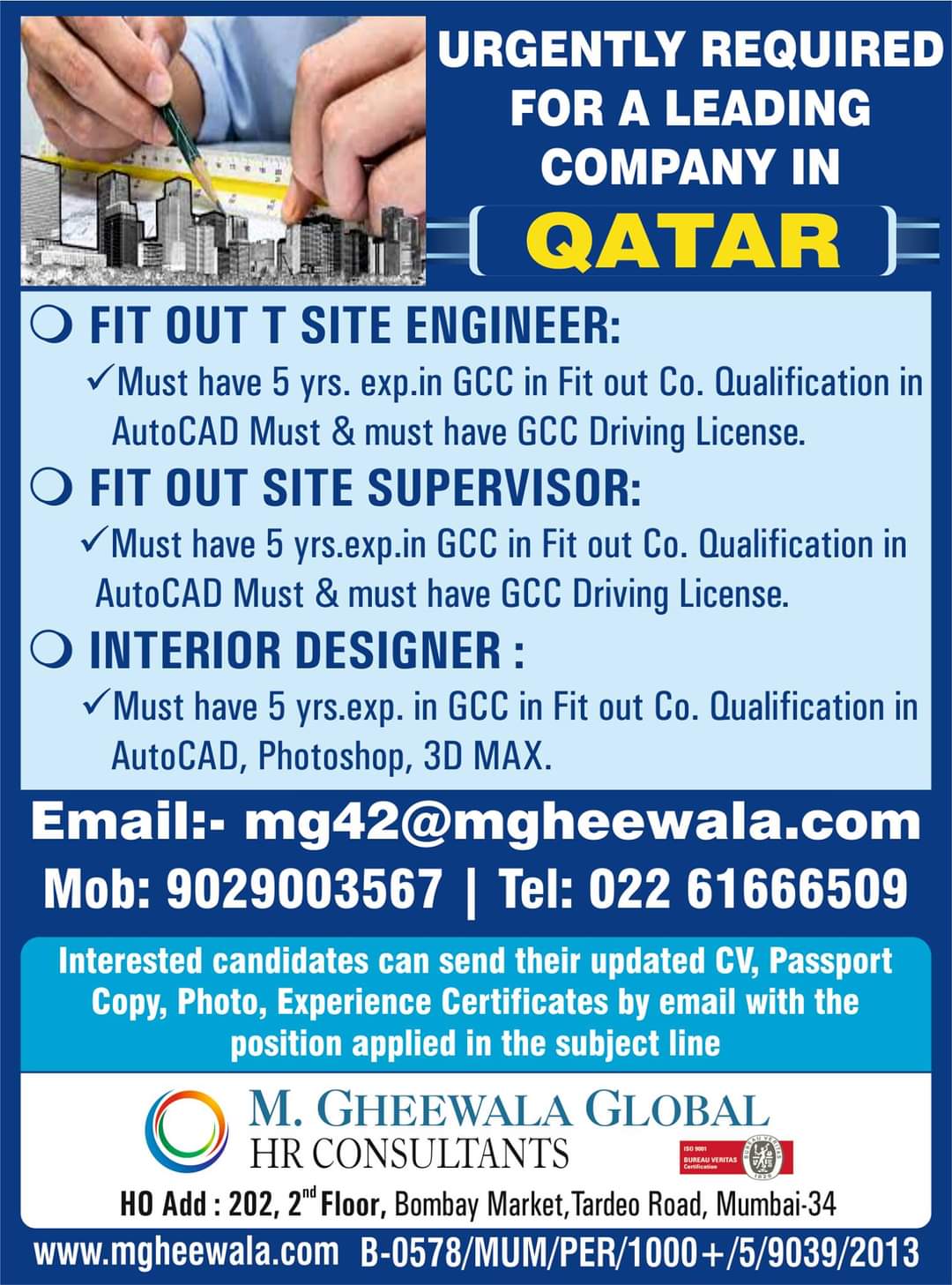 Urgently Required For A Leading Company In Qatar Jobs In Qatar