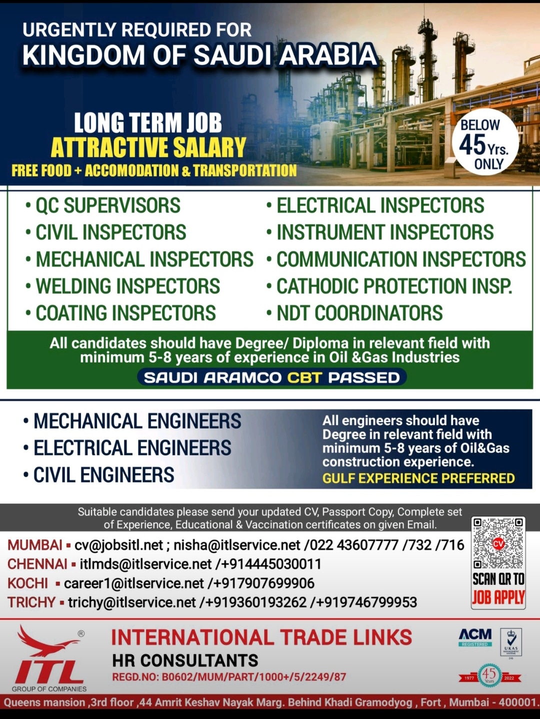 Urgently Required For Kingdom Of Saudi Arabia Jobs In Saudi Arabia