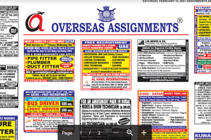 Assignment Abroad Times 13th Feb 2021