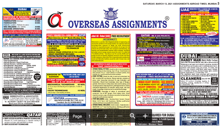 Assignment Abroad Times 15th May 2021