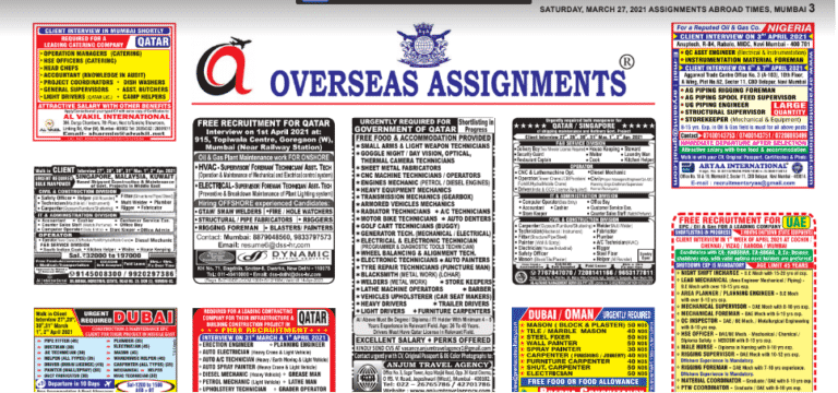 Assignment Abroad Times 31st March 2021