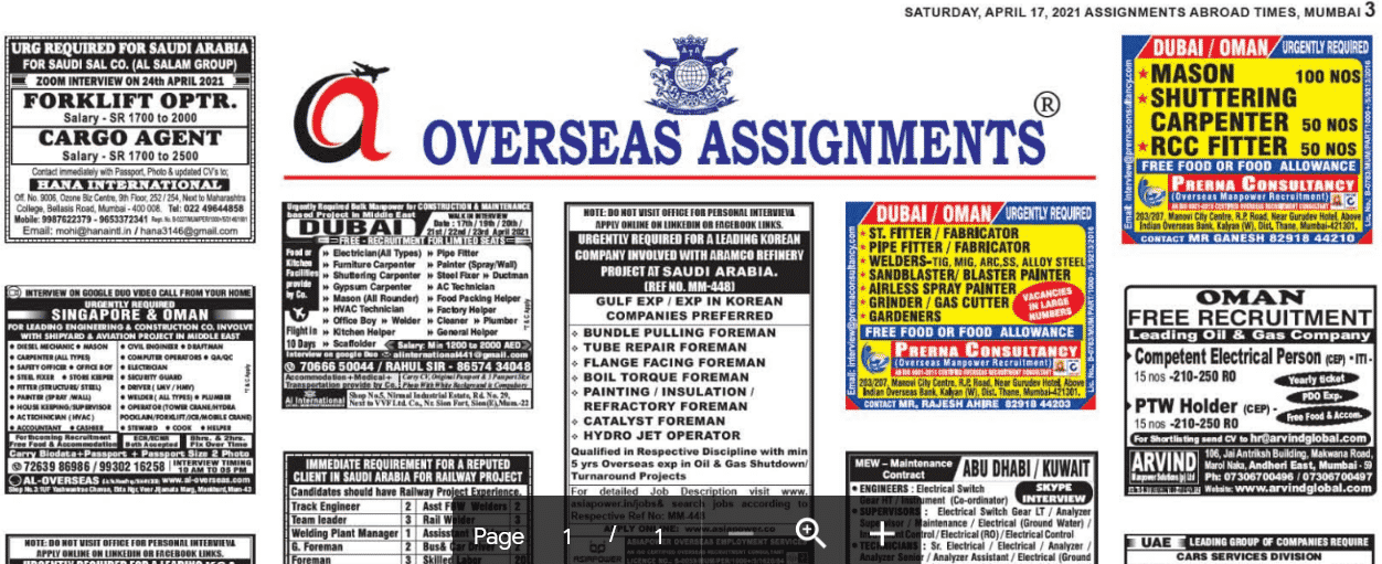 Assignment Abroad Times 25th August 2021