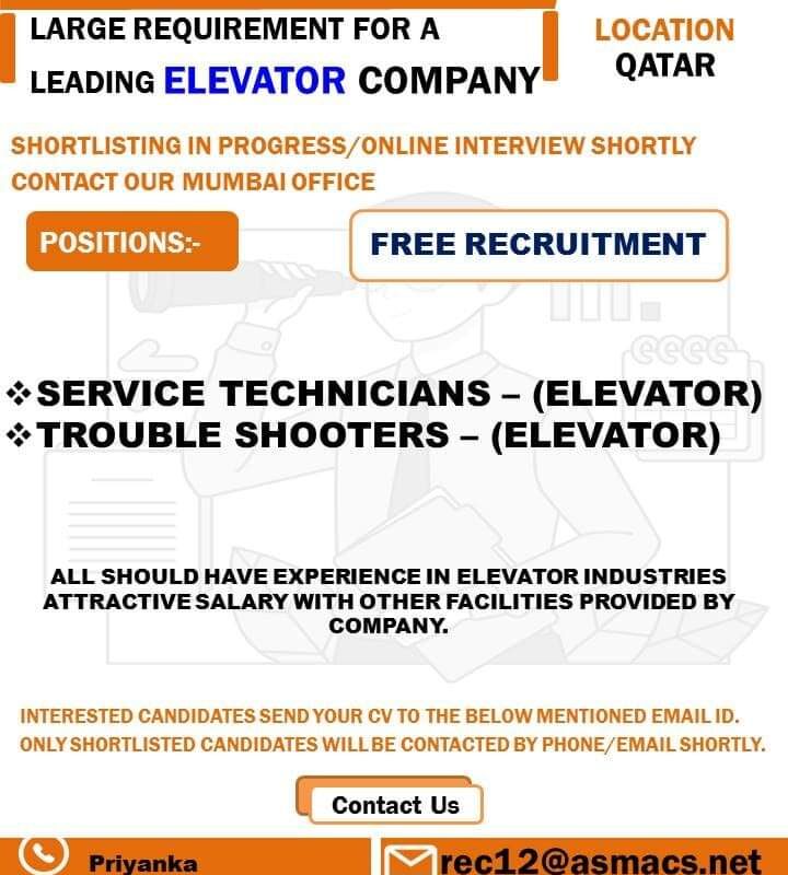Requirement for Qatar — Jobs in Qatar