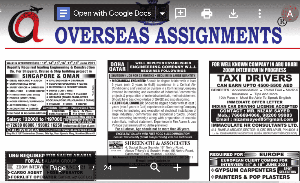 Assignment Abroad Times 11th September 2021