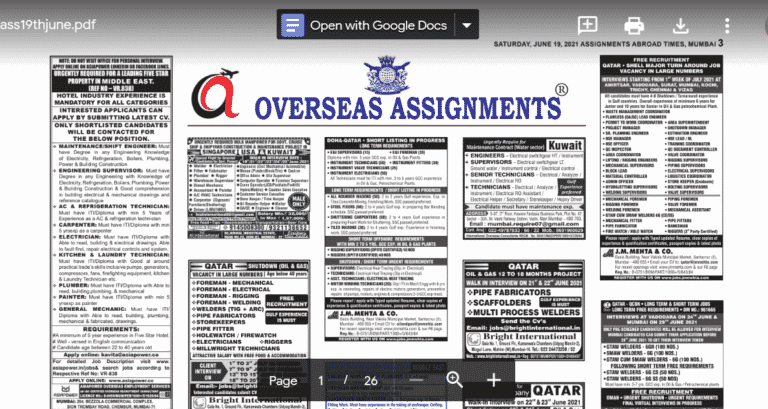 Assignment Abroad Times 28th July 2021