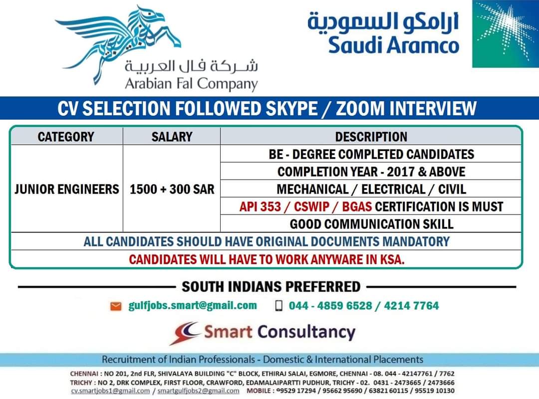 Required for Saudi Arabia — Jobs in Saudi Arabia