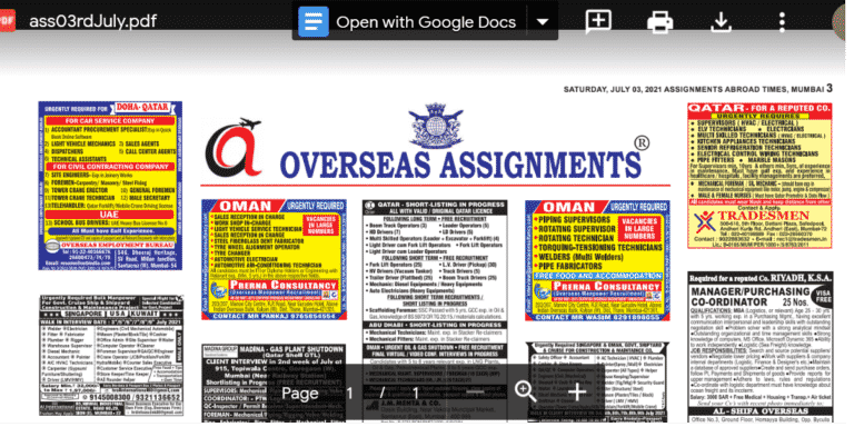 Assignment Abroad Times 03rd July 2021