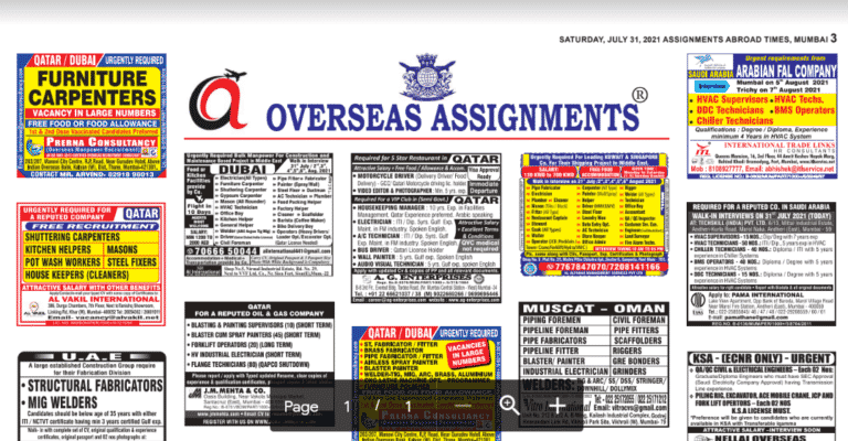Assignment Abroad Times 31st July 2021