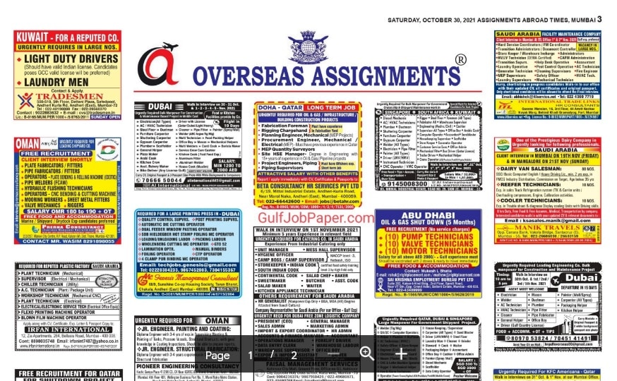 Assignment Abroad Times 30th October 2021