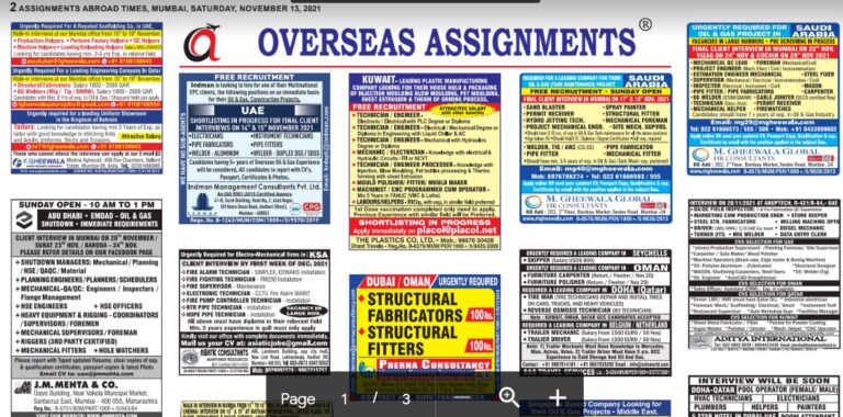 Assignment Abroad Times 13th November 2021