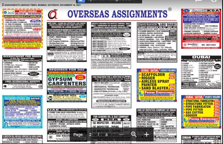 Assignment Abroad Times 18th December 2021