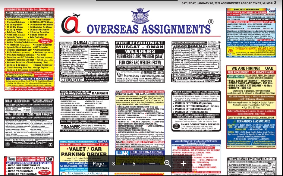 Assignment Abroad Times 08th January 2022