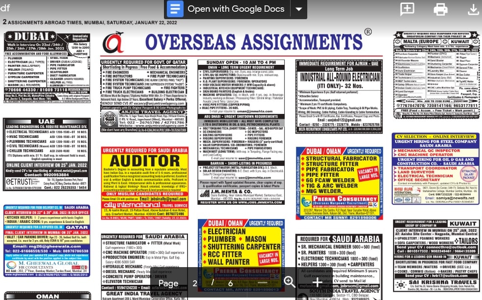 Assignment Abroad Times 16th March 2022