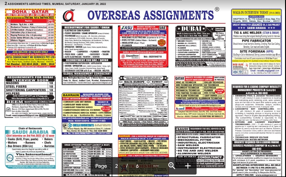 Assignment Abroad Times 29th January 2022