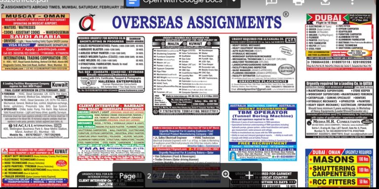 Assignment Abroad Times 26th February 2022