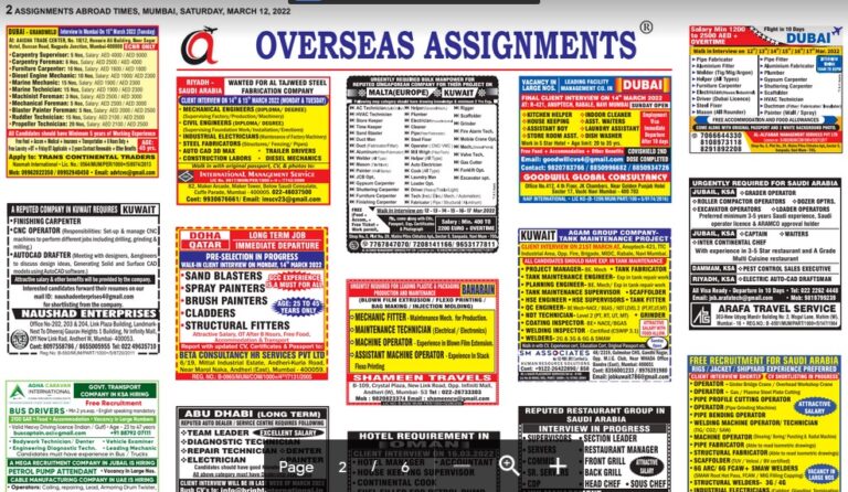Assignment Abroad Times 12th March 2022