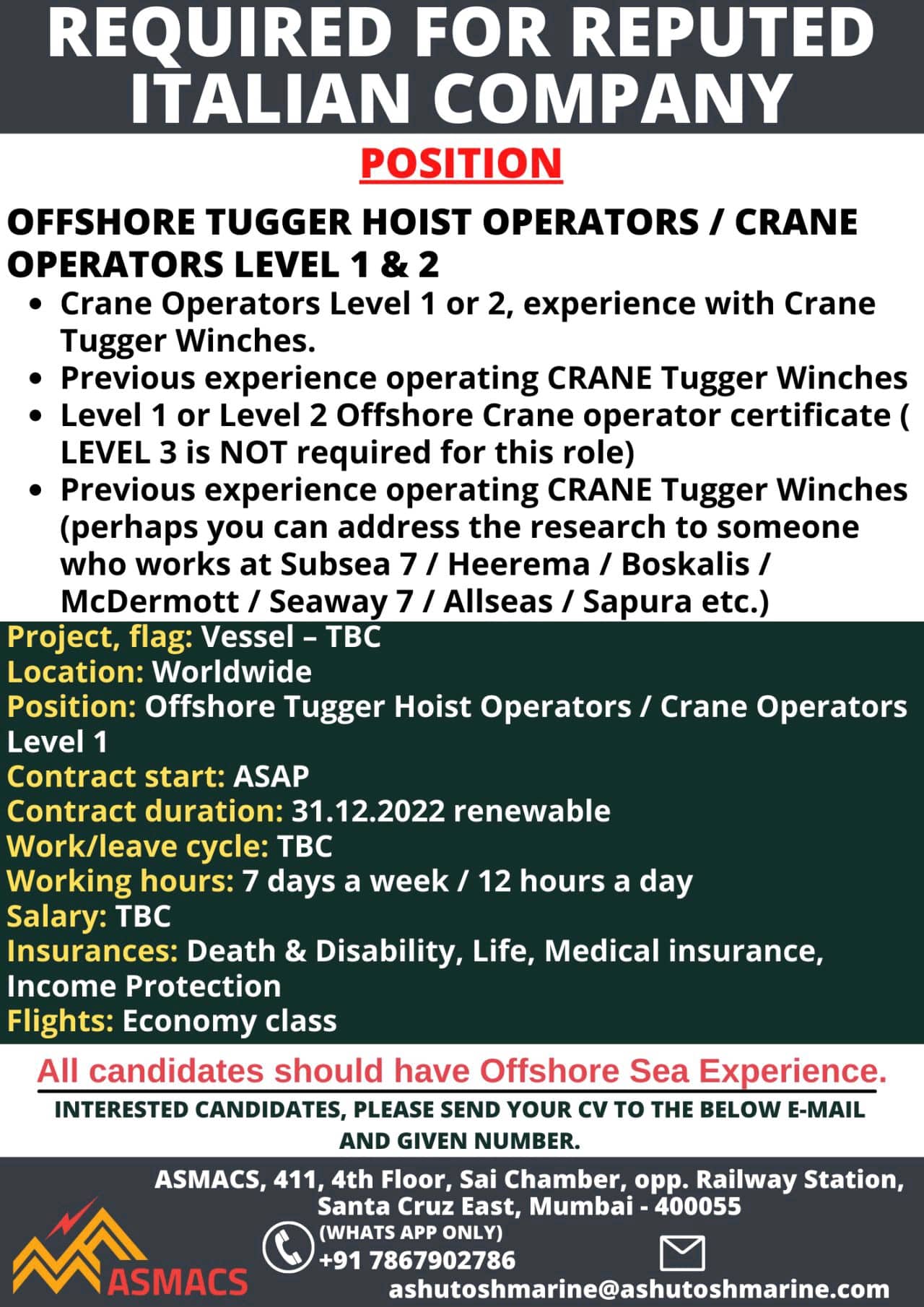 Required for Italian Company