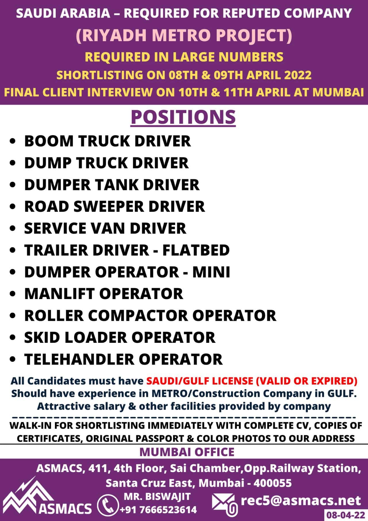 Jobs in Saudi Arabia