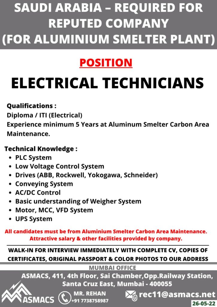 REQUIRED FOR REPUTED COMPANY SAUDI ARABIA — Uncategorised