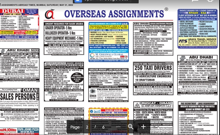 assignment abroad times 21st may 2022