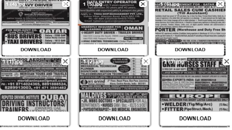 Gulf Jobs Manorama classified