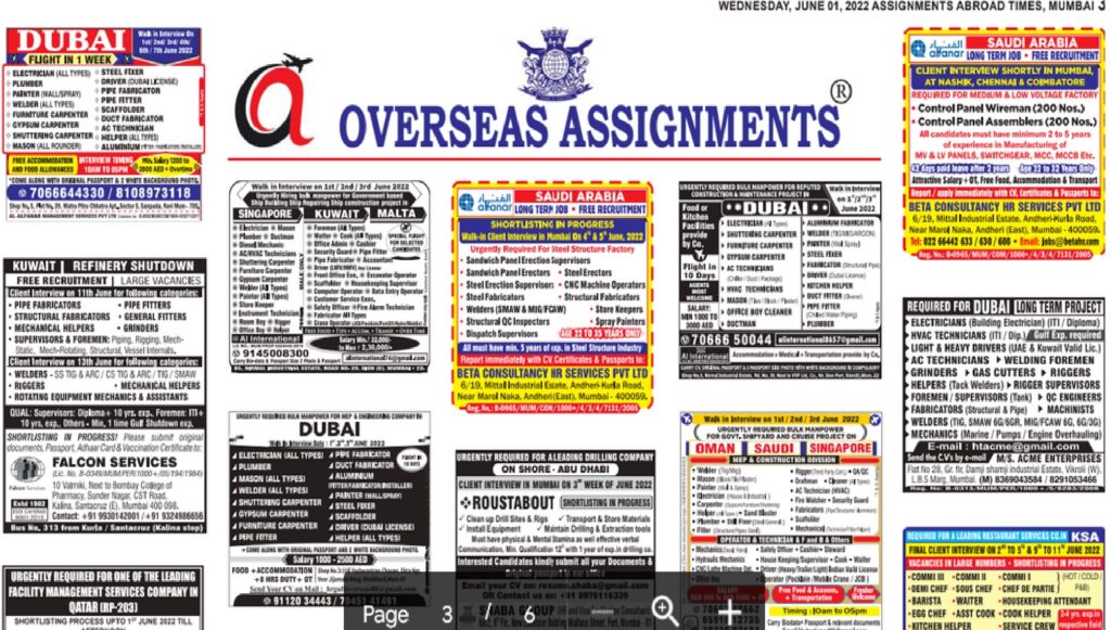 assignment abroad times 01st June 2022