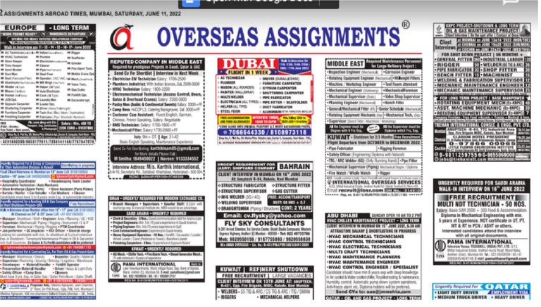 assignment abroad times 11th june 2022