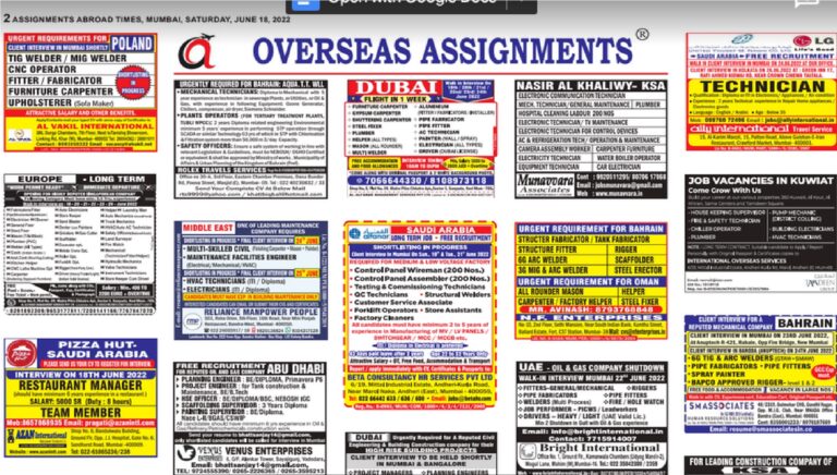 Assignment Abroad Times 18th June 2022