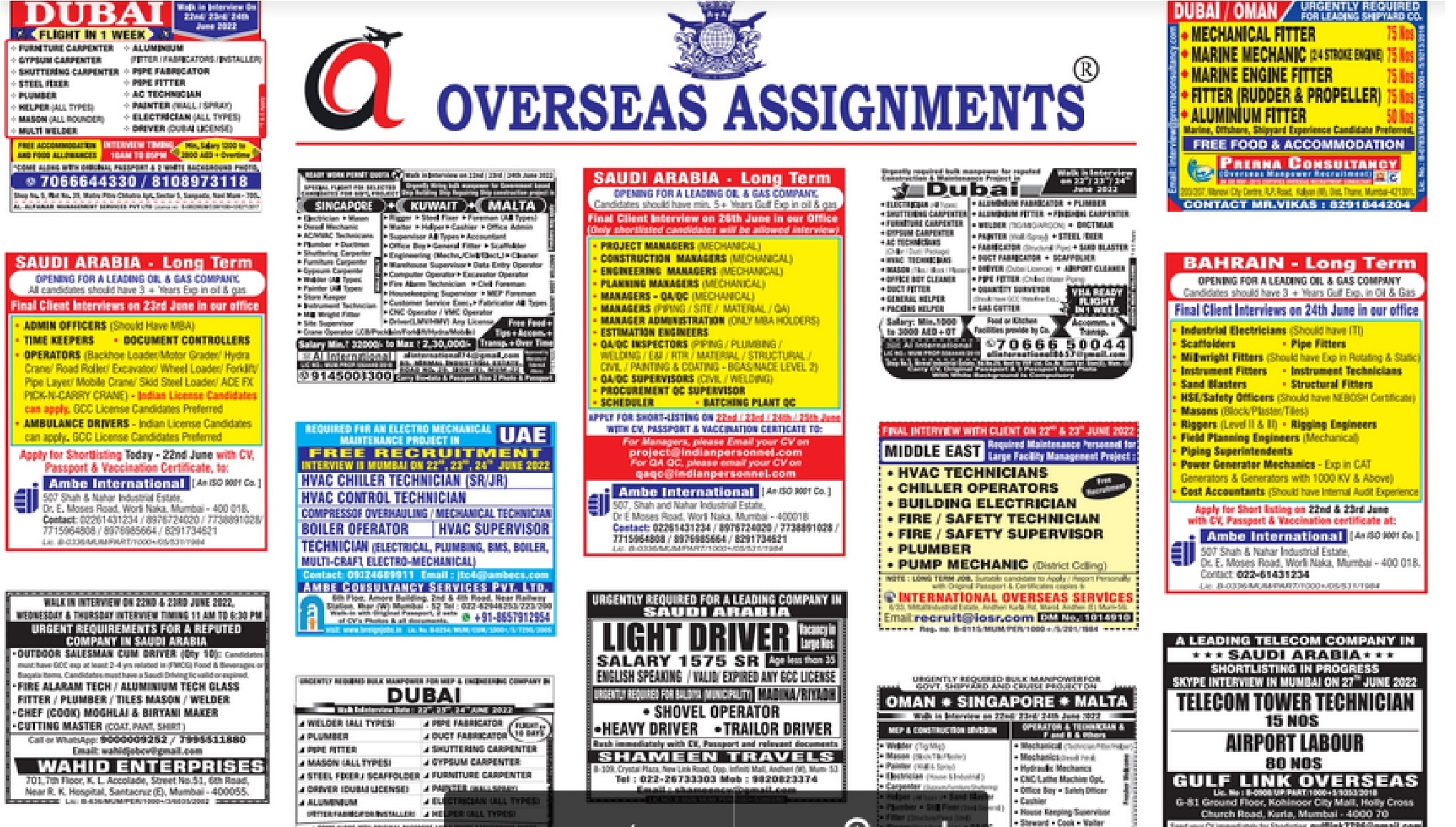 assignment abroad times 22nd June 2022