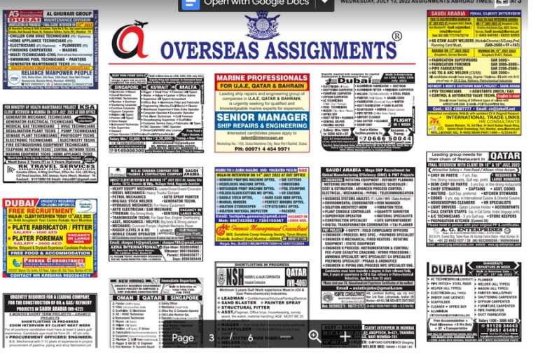 assignment abroad times 13th July 2022