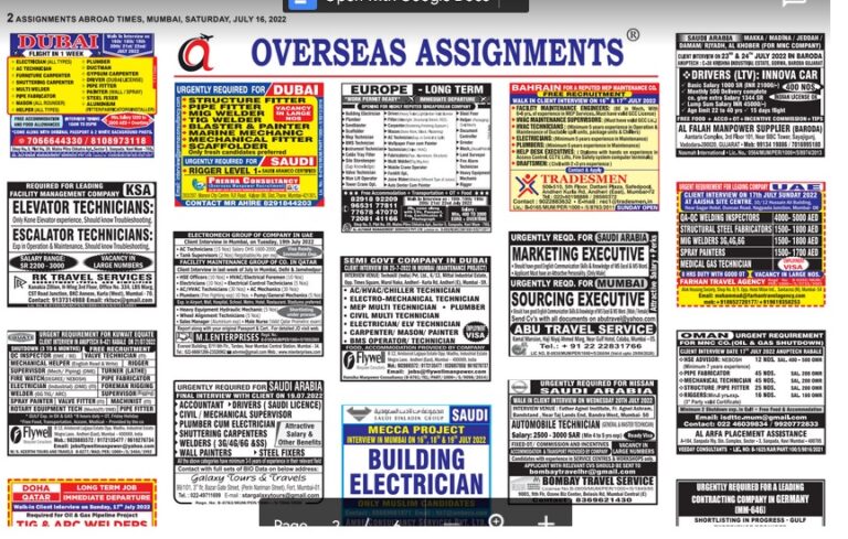 assignment abroad times 16th July 2022