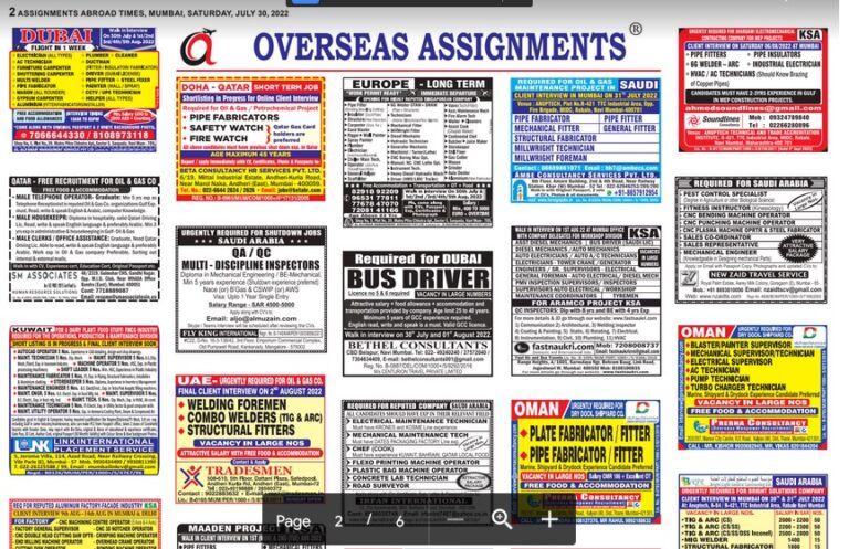 assignment abroad times 30th July 2022
