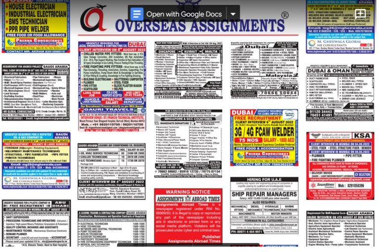 assignment abroad times 03rd august 2022