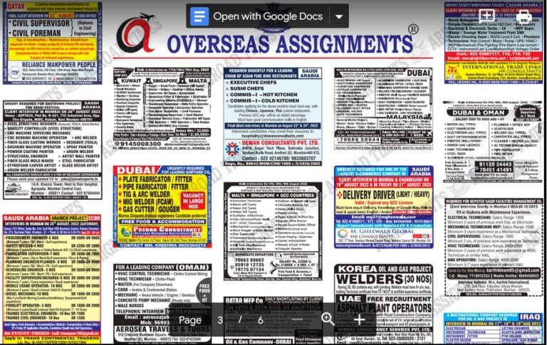 assignment abroad times 17th august 2022