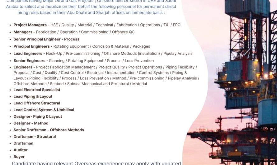 Required for Oil& Gas Projects