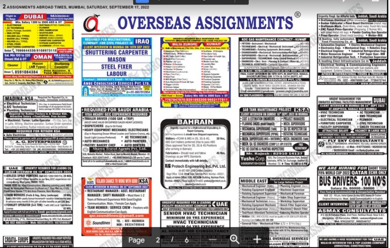 assignment abroad times 17th September 2022