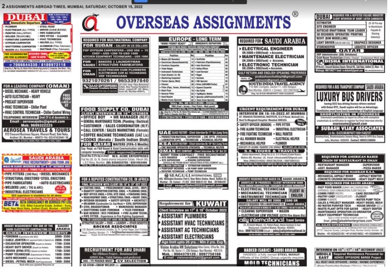 assignment abroad times 15th october 2022