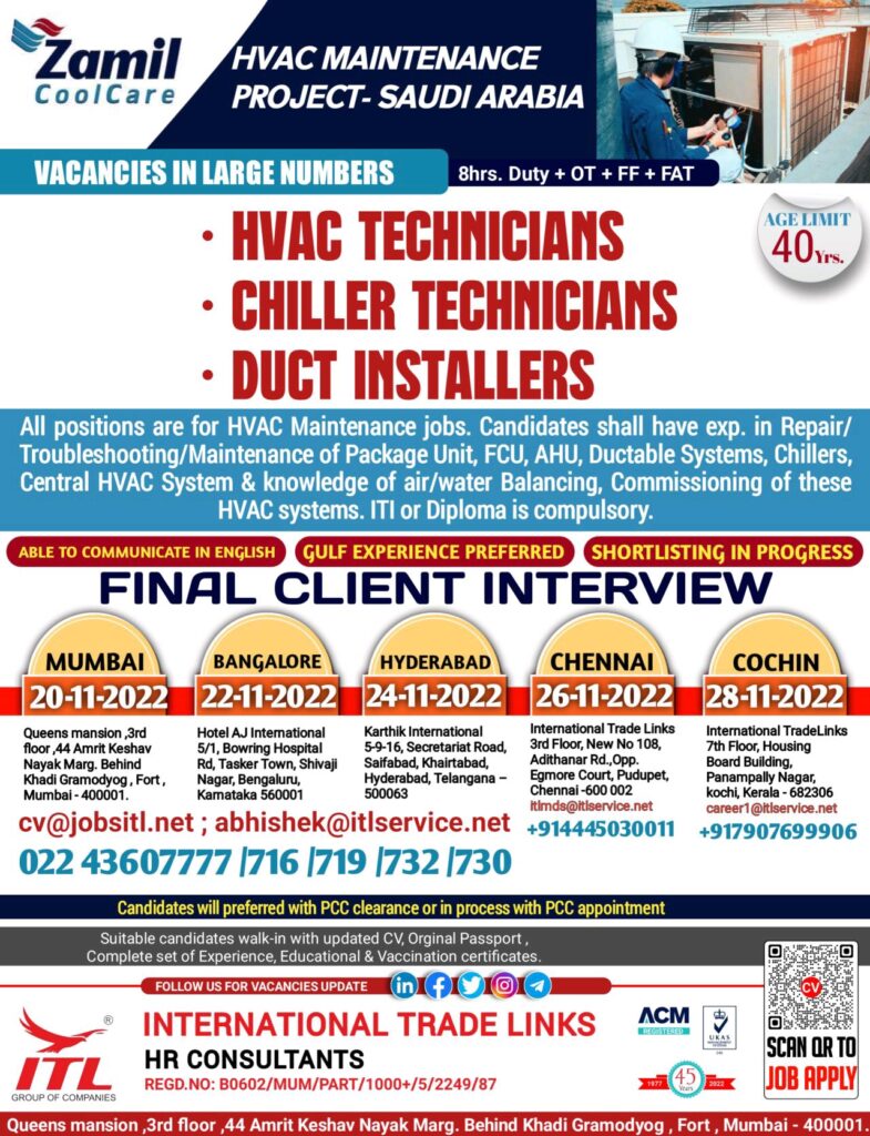 HVAC MAINTENANCE PROJECT SAUDI ARABIA — Jobs in Saudi Arabia