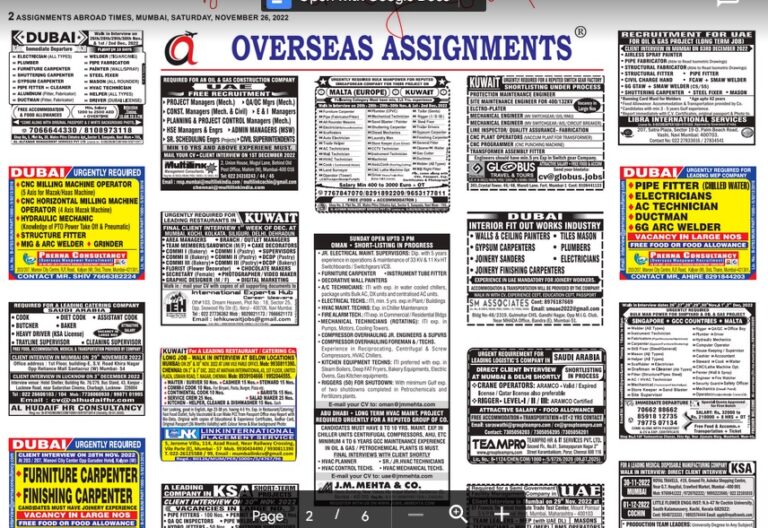 assignment abroad times 26th November 2022