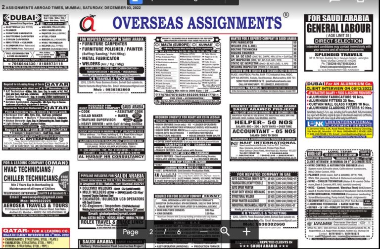 assignment abroad times 03rd december 2022
