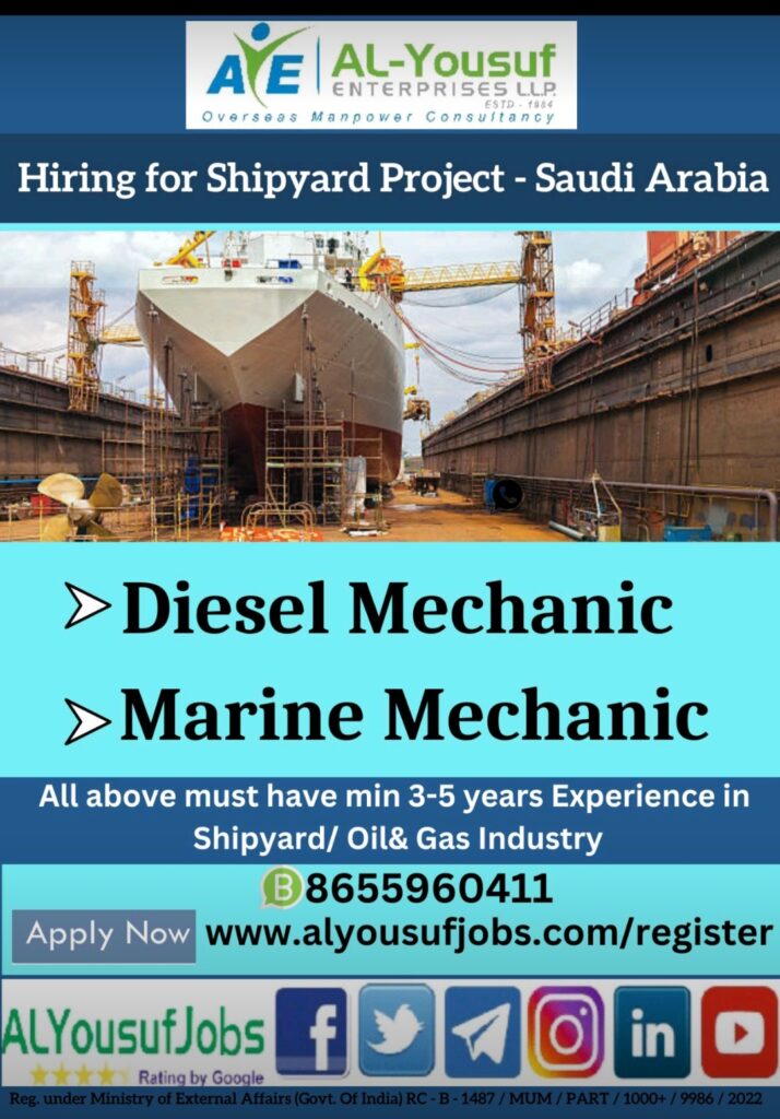 Hiring for Shipyard Project Saudi Arabia — Jobs in Saudi Arabia