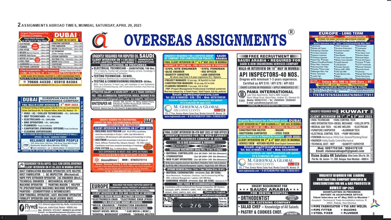 assignment abroad times 29th April 2023