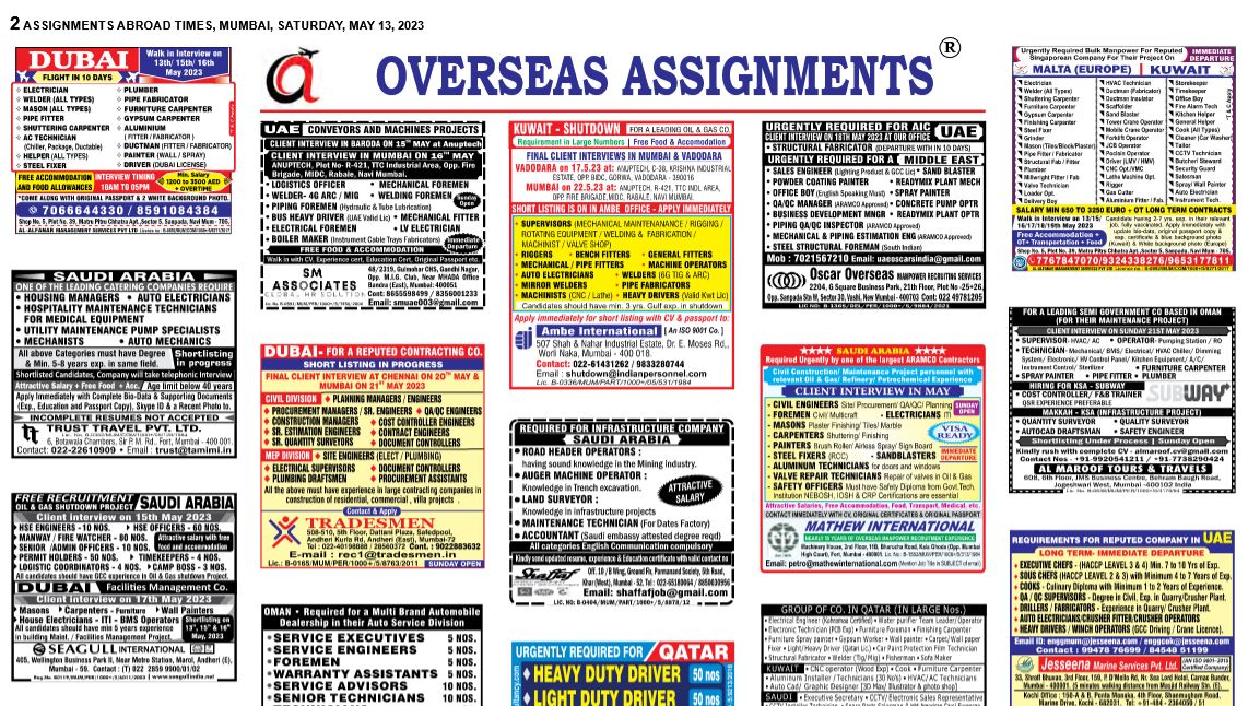 assignment abroad times 24th May 2023