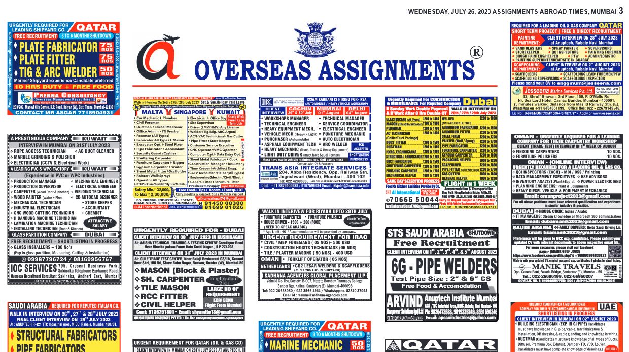 assignment abroad times pdf today 26 july 2023