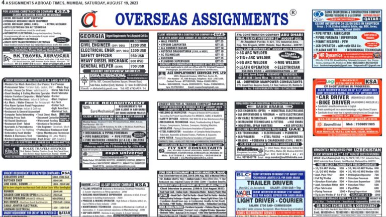 assignment abroad times 19th august 2023