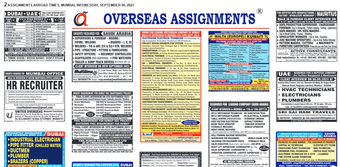 assignment abroad times 6th september 2023