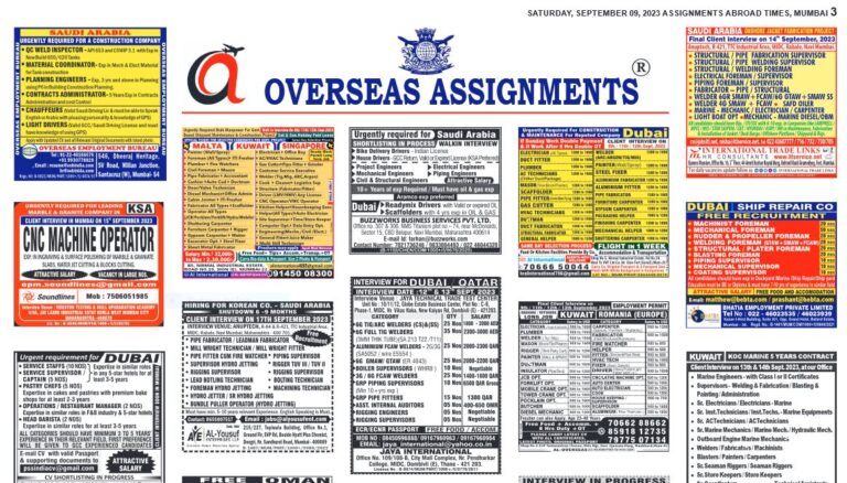 assignment abroad times 09th September 2023