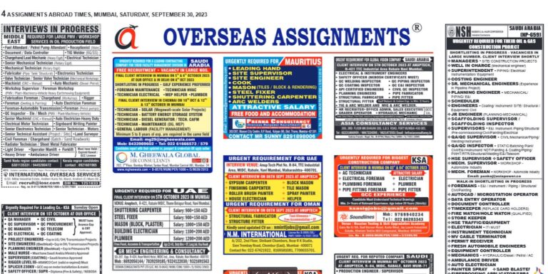 assignment abroad times 30th September 2023