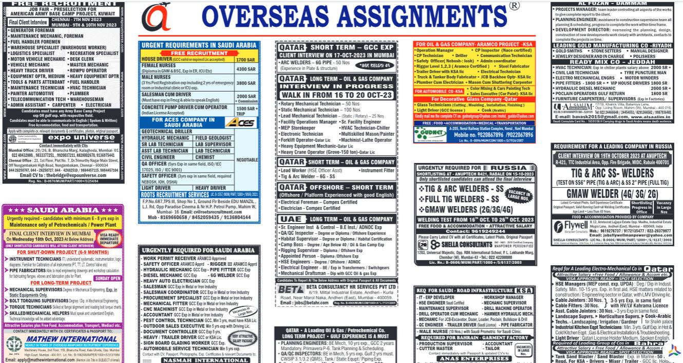 assignment abroad times 28th October 2023